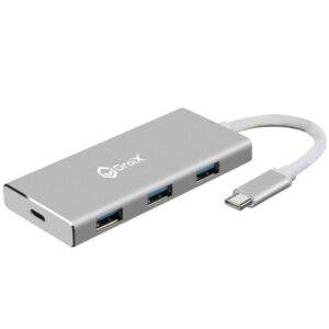 DroiX FX7 USB Type-C Hub showing USB 3.0 Type-C Port, and three USB 3.0 Type-A Ports