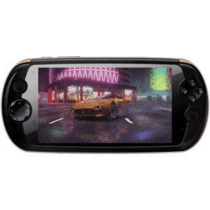 MOQi i7 Android Smartphone Handheld - Front view showing the game Asphalt 9 playing