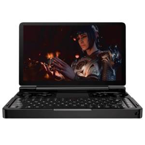 GPD WIN Mini front view, playing a game.